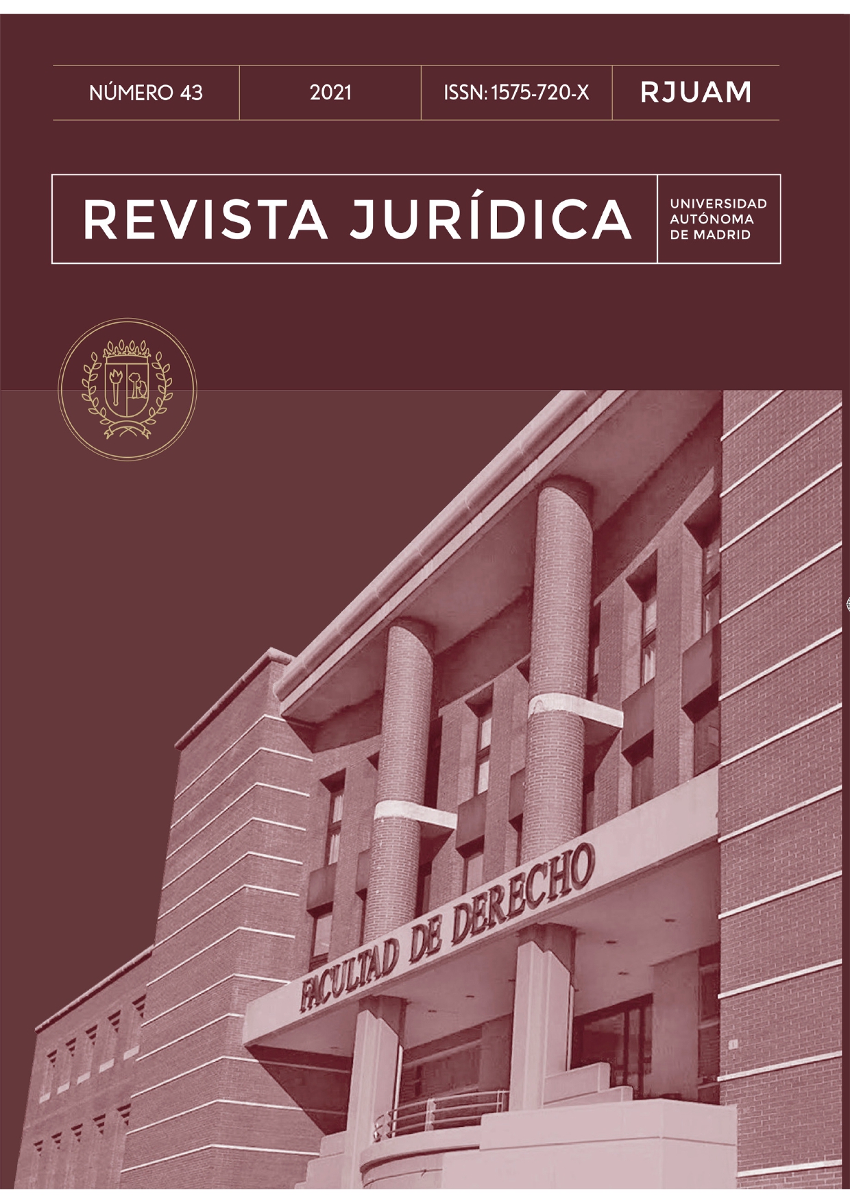Portada del número 43 de la Revista Jurídica de la Universidad Aut´ónoma