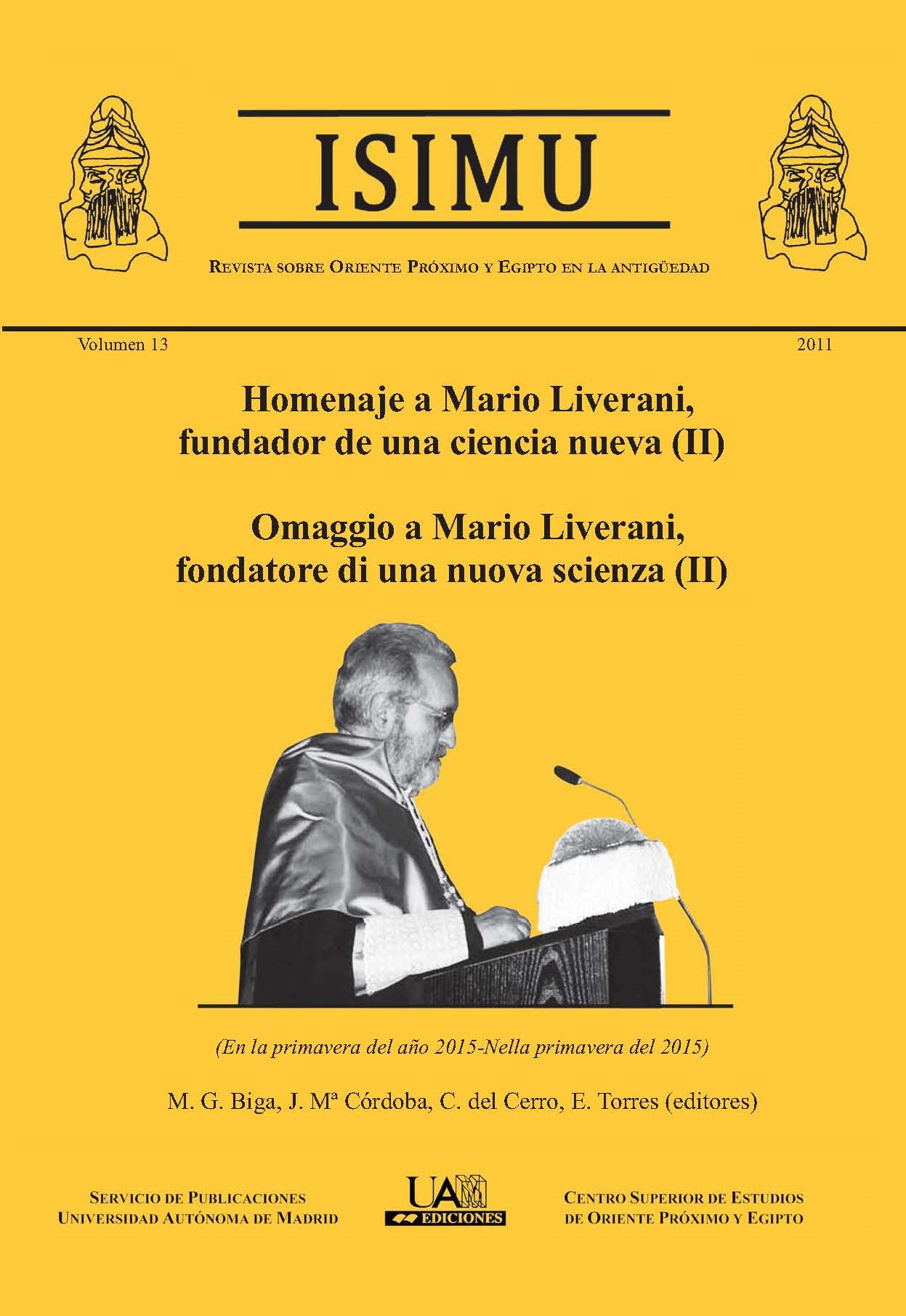 Portada del Volumen 13 de la revista ISIMU
