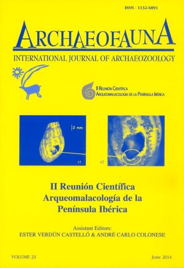 Portada del volumen 23 de ARCHAEOFAUNA