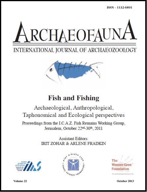 Portada del Volumen 22 de ARCHAEOFAUNA