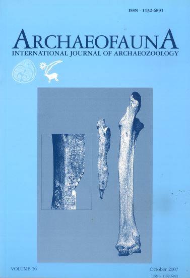 Portada del volumen 16 de ARCHAEOFAUNA