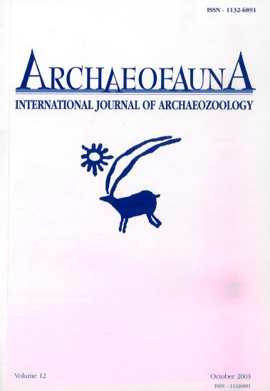 Portada del Volumen 12 de ARCHAEOFAUNA