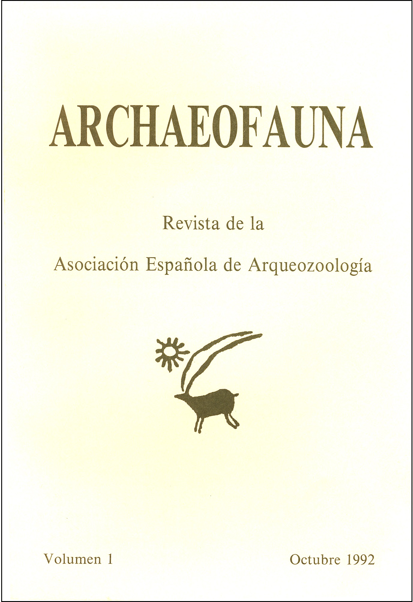 Portada del Volumen 1 revista ARCHAEOFAUNA