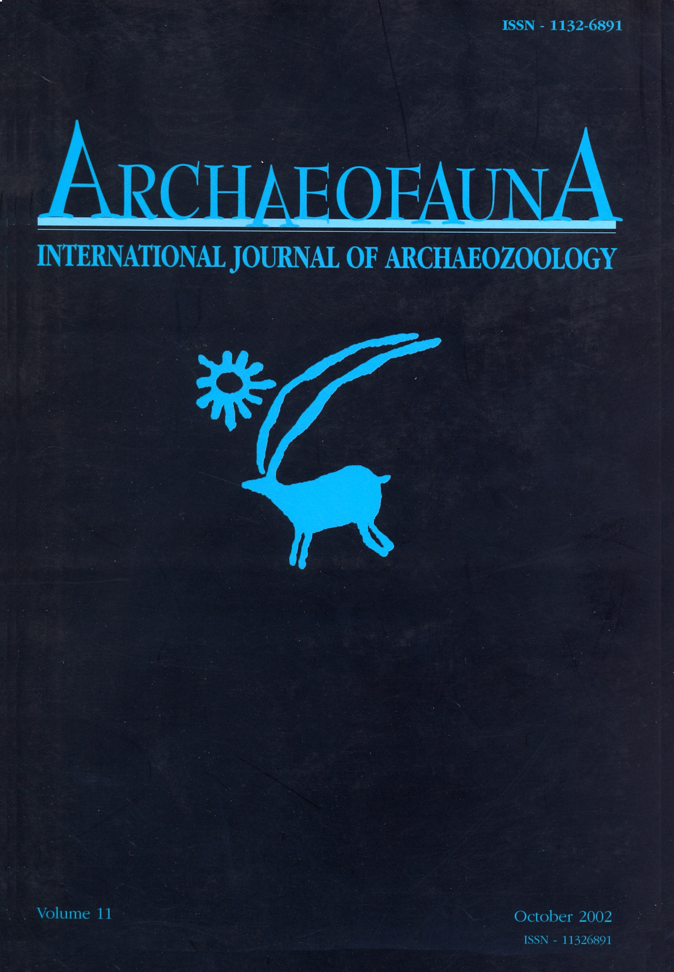 Portada del Volumen 11 de ARCHAEOFAUNA