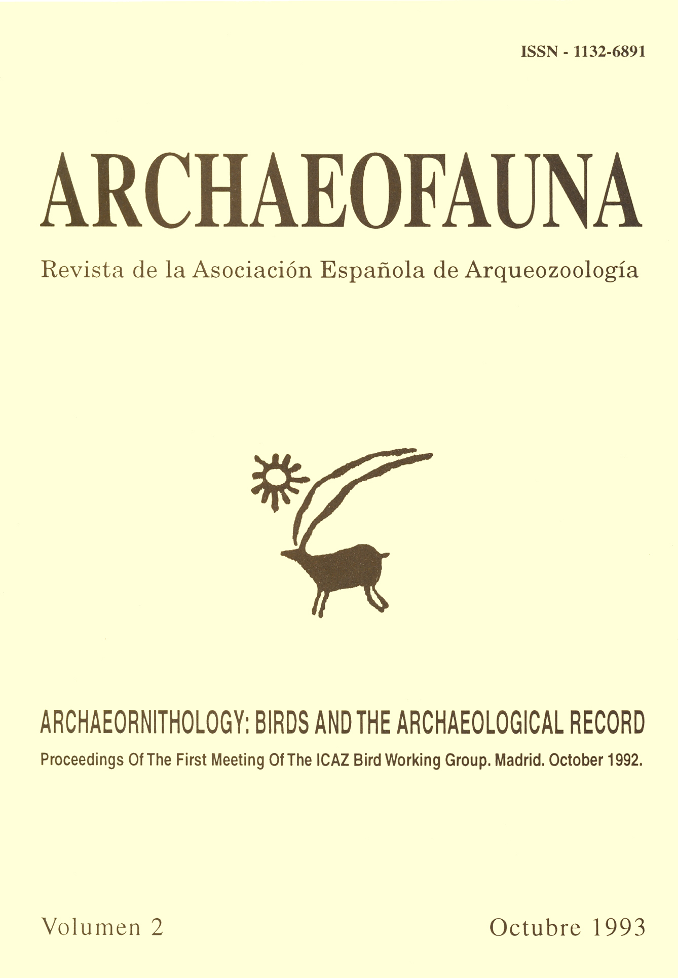 Portada Volumen 2 de ARCHAEOFAUNA